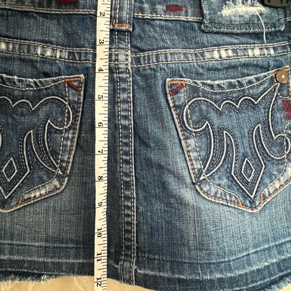MEK denim mini distressed mini skirt-Size 27 - Picture 2 of 3
